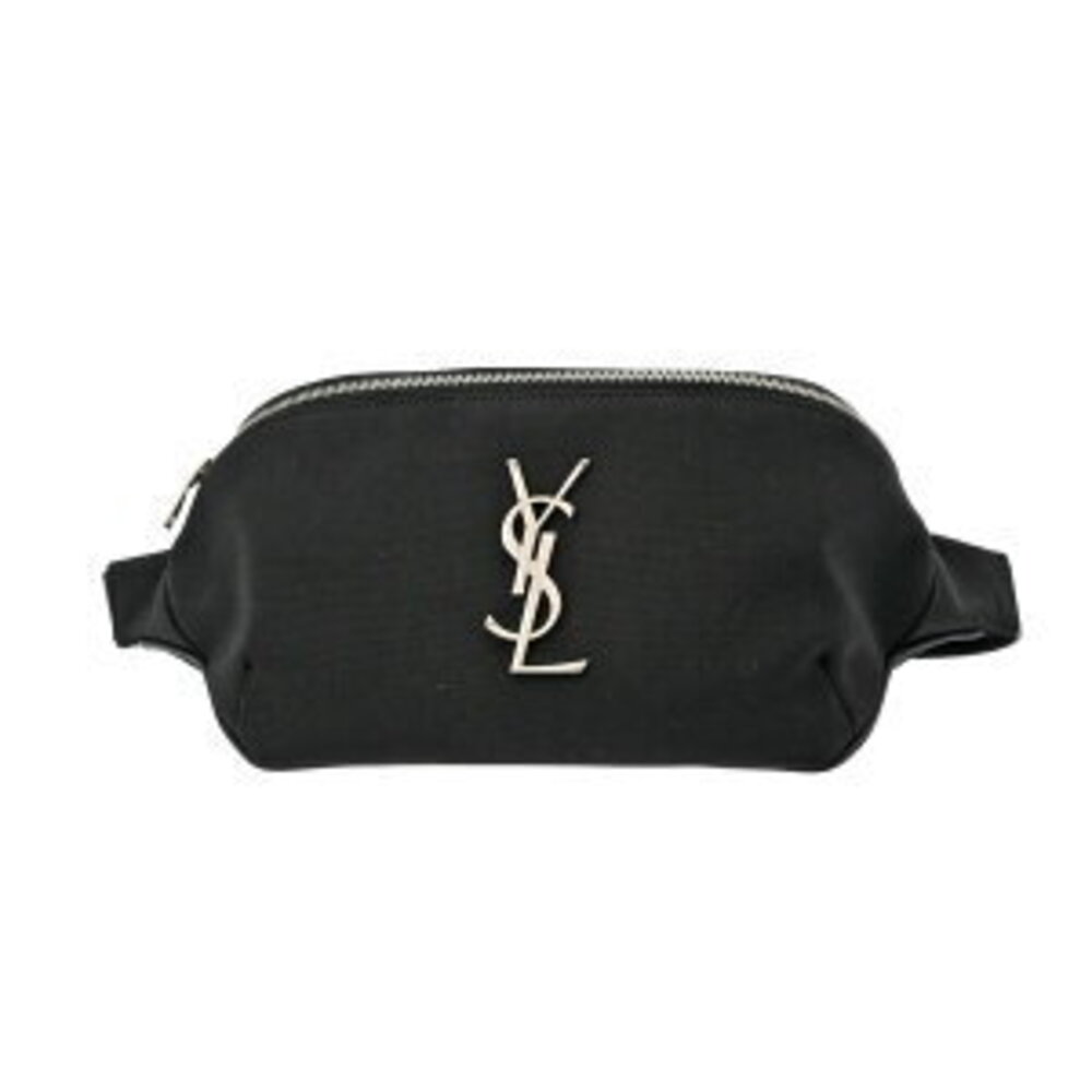 Saint Laurent Monogram Belt Bag Black Canvas Leather Body
